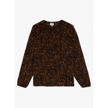 An'ge - Top met ronde hals en print - M Maat - Bruin