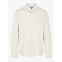 Knowledge Cotton Apparel - Regular-fit overhemd van biokatoen met amerikaanse kraag - L Maat - Beige