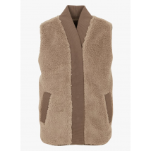 Varley - Cárdigan recto con cuello de pico - Talla S - Caqui