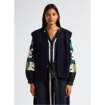 Stella Forest - Cárdigan recto de punto tricotado con cuello redondo - Talla 0 - Azul