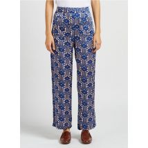 Bella Jones - Rechte broek met hoge taille en bloemenprint - 1 Maat - Blauw