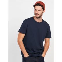 Selected - Recht t-shirt van katoen met ronde hals - XL Maat - Blauw