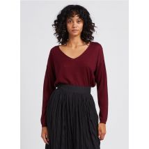 Marie Sixtine - Pull ample Col V en maille fine - Taille XS/S - Violet