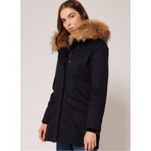 Zapa - Parka van bont en katoen met capuchon - 42 Maat - Blauw