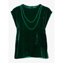 Mm6 Maison Margiela - Top van velours met ronde hals - 40 Maat - Groen