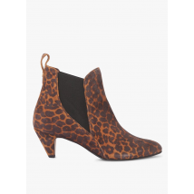 Anonymous Copenhagen - Botines de piel aterciopelada con tacón estampado - Talla 40 - Multicolor