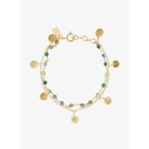L'atelier Des Dames - Bracelet double pierre en laiton - Taille Unique - Multicolore