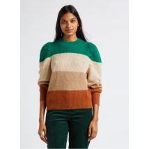 Petite Mendigote - Ruimvallende trui met ronde hals wolblend - XL Maat - Groen