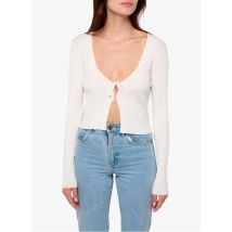 Kookai - Top met v-hals en ajourmotiefje - 1 Maat - Wit