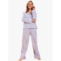 Laurence Tavernier - Katoenen pyjama met klassieke kraag - L Maat - Blauw