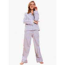 Laurence Tavernier - Katoenen pyjama met klassieke kraag - XS Maat - Blauw