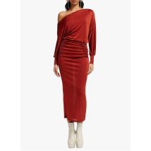 Essentiel Antwerp - Vestido con cuello asimétrico - Talla S - Rojo