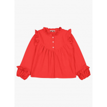 Petite Lucette - Blouse col rond en gaze de coton bio - Taille 8A - Rouge