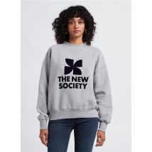 The New Society - Ruimvallende - katoenen sweater met ronde hals - S Maat - Grijs