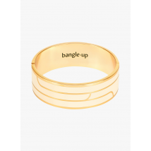 Bangle Up - Bracelet graphique en métal doré émaillé - Taille 2 - Beige