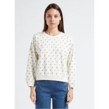 Emile Et Ida - Sweater van biokatoen met ronde hals en print - S Maat - Wit