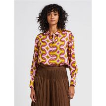 Bella Jones - Rechte blouse met klassieke kraag en print - 3 Maat - Groen