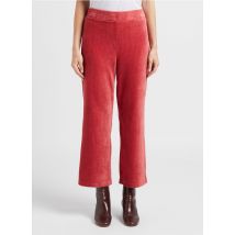 Nice Things - Wijde broek met ribtextuur katoenblend - L Maat - Roze