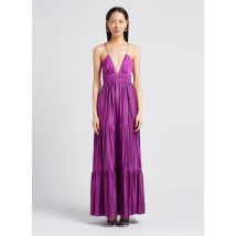 Ba&sh - Robe longue plissée satinée - Taille 3 - Violet