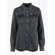 Mkt - Spijkerblouse met klassieke kraag - 38 Maat - Zwart