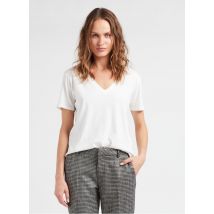 Berenice - Baumwoll-t-shirt mit v-ausschnitt und strass - Größe S - Weiß