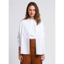 Sessun - Camisa de algodón con cuello clásico - Talla S - Blanco