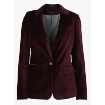 Caroll - Veste de tailleur en coton aspect velours - Taille 36 - Rouge