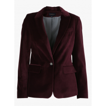 Caroll - Veste de tailleur en coton aspect velours - Taille 40 - Rouge