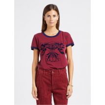 Leon & Harper - T-shirt van biologische katoenvelours met ronde hals en zeefdruk - S Maat - Rood