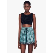 Sandro - Short ancho de talle alto estampado - Talla 40 - Multicolor