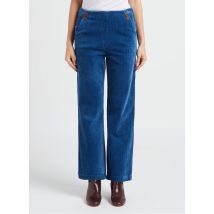 Nice Things - Rechte broek met ribtextuur katoenblend - 40 Maat - Blauw