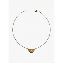 Mon Precieux Gem - Ketting met natuurlijke siersteentjes - Een Maat - Bruin