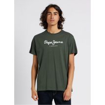 Pepe Jeans - Camiseta de algodón serigrafiada con cuello redondo - Talla XL - Verde
