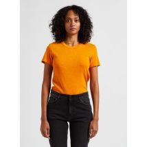 American Vintage - Katoenen t-shirt met ronde hals - M Maat - Oranje