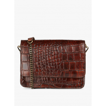 Maison 123 - Sac bandoulière embossé croco en cuir - Taille Unique - Marron