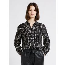 One Step - Blouse met klassieke kraag en stippenmotief - 42 Maat - Zwart