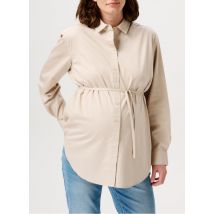 Noppies - Blusa de algodón con cuello clásico - Talla L - Beige