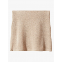 Mango - Korte tricotrok met geaccentueerde taille - 2XL Maat - Bruin