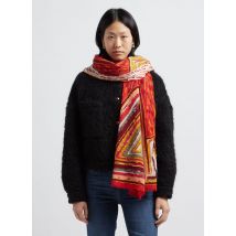 Storiatipic - Wollen sjaal met print - Een Maat - Rood