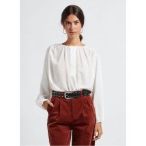 The Korner - Zijden blouse met ronde hals - 38 Maat - Wit