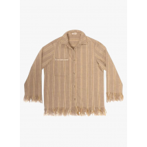 Bed And Philosophy - Hemdjacke mit fransen aus wollmix - Einheitsgröße - Beige