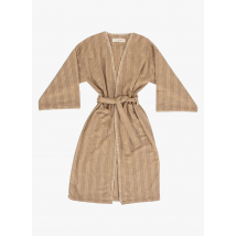 Bed And Philosophy - Lange kimono met ceintuur wolblend - Een Maat - Beige