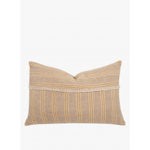 Bed And Philosophy - Coussin rayé en laine mélangée - Taille 40x60 cm - Beige