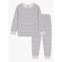 Petit Bateau - Gestreepte - katoenen pyjama - 8A Maat - Wit