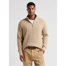 Marc O'polo - Rechte trui met opstaande kraag biokatoenblend - 2XL Maat - Beige