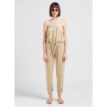Beliza - Strapless jumpsuit katoenblend - XL Maat - Goudkleurige