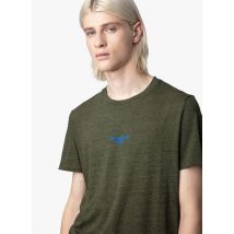 Zadig&voltaire - Katoenen t-shirt met ronde hals en chiné-effect - XL Maat - Groen
