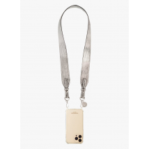 La Coque Francaise - Verstelbaar riempje met krokodilmotief - Een Maat - Zilver