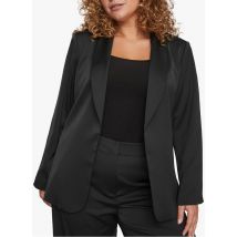 Evoked - Satijnachtig jasje met reverskraag - 44 Maat - Zwart