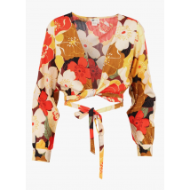 Billabong - Figurbetonte bluse mit v-ausschnitt und print - Größe S - Mehrfarbig